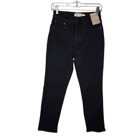 NWT Madewell The Petite Mid-Rise Perfect Vintage Jean black Size 25P - Picture 2 of 11